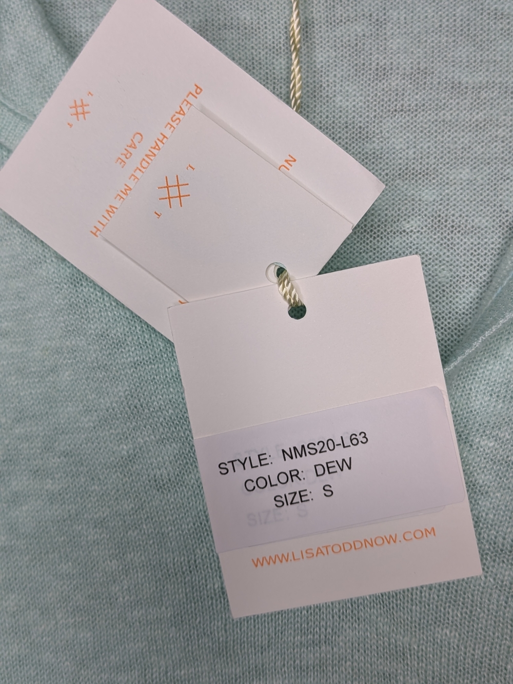 Lisa Todd Tulum Sweater Sz S Dew Fray-Edge Linen Hoodie Lightweight Mint Blouse - Picture 12 of 14
